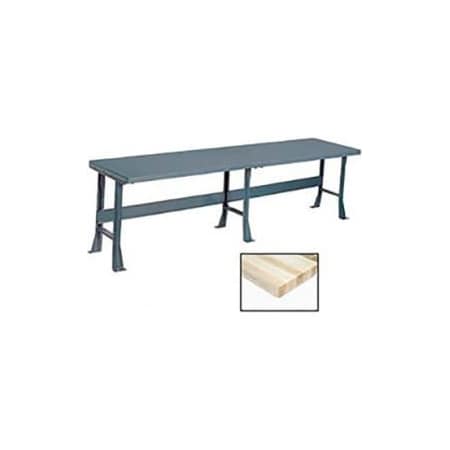 GLOBAL EQUIPMENT Production Workbench w/ Maple Square Edge Top, 120"W x 30"D, Gray 500367